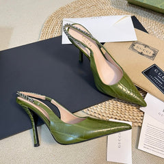 GG Women's High Heels Green Juniper