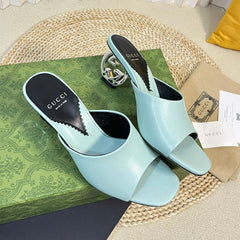 GG Women's Heeled Sandals Vivid Sky Blue