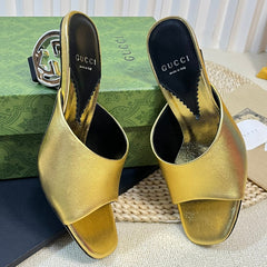 GG Women's Heeled Sandals Golden