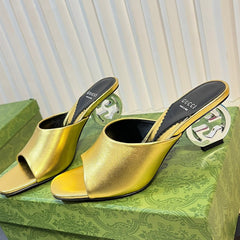 GG Women's Heeled Sandals Golden