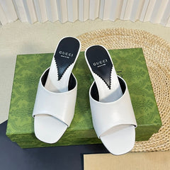 GG Women's Heeled Sandals White