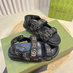 GG Sandal With Double G Black Caro