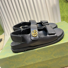 GG Sandal With Double G Black