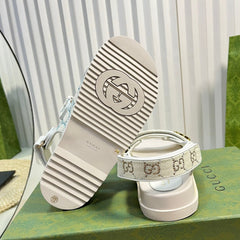 GG Sandal With Double G White