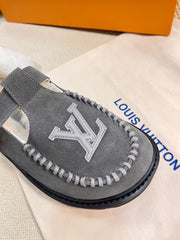 COLORADO COMFORT MARY JANE IN SHADOW GRAY SUEDE AND SHEARLING LINING