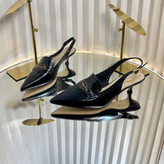 BOY SLINGBACK PUMP 35MM 25S IN BLACK CALFSKIN