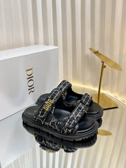 DIORACT SLIDES 25MM IN BLACK TWEED