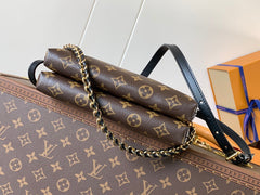 ALMA BE BAG 27 IN BROWN MONOGRAM CANVAS AND COWHIDE