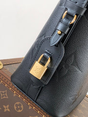 ALL IN BB BAG 18 IN BLACK EMBOSSED COWHIDE