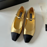 MARY JANE GOLDEN MIX BLACK CALFSKIN