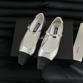 MARY JANE SILVER MIX BLACK CALFSKIN