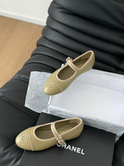 MARY JANE SHOES BEIGE ECRU LAMBSKIN