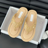 Double C Thong Sandals Lambskin Tan Brown
