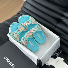 Mule Sandals Sheepskin Azure Blue
