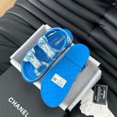 Dad Sandals Sheepskin Cobalt Blue