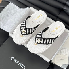 Hottest Knit Flip-Flops White Black