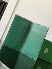 RICHELIEU CHECKBOOK WALLET 19 IN GREEN GOYARDINE CANVAS AND CALFSKIN