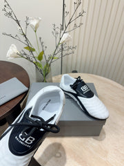 SOCCER SNEAKER IN WHITE MIX BLACK QUILTED LAMBSKIN