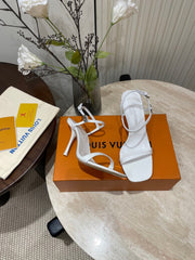 6AM HIGH SANDAL 95 MM IN WHITE PATENT LAMBSKIN