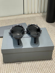 CAGOLE HIGH MULES IN BLACK OIL-WAX SHEEPSKIN