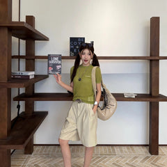 MIUMIU SHORT-SLEEVE KNIT TOP STYLE 409