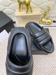 BALMAIN 25S BALMAIN MULES IN BLACK FULL CALFSKIN