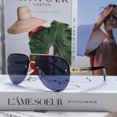 PILOT SUNGLASSES 582592 IN GOLD METAL BLACK LENSES