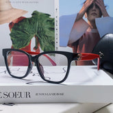 SQUARE SUNGLASSES 632889 IN BLACK AND RED ACETATE