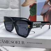 SQUARE SUNGLASSES 632697 IN BLACK ACETATE