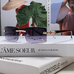 C DE RECTANGULAR FRAME SUNGLASSES 555890 IN METAL AND ACETATE