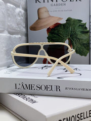 BLACKWOOD SUNGLASSES 567458 IN IVORY ACETATE GOLD METAL