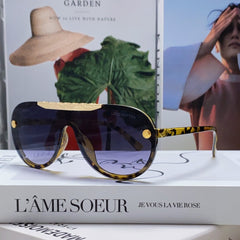 BLACKWOOD SUNGLASSES 567459 IN YELLOW HAVANA ACETATE GOLD METAL