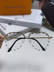 PARTY PILOT SUNGLASSES 567463 IN GOLD METAL CLEAR LENSES