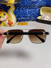 SIGNATURE SQUARE SUNGLASSES 567475 IN GOLD METAL BROWN SMOKE LENSES