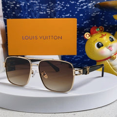 SIGNATURE SQUARE SUNGLASSES 567475 IN GOLD METAL BROWN SMOKE LENSES