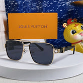 SIGNATURE SQUARE SUNGLASSES 567476 IN GOLD METAL BLACK LENSES