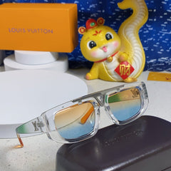 CLASH PILOT SUNGLASSES 567477 IN CLEAR MIX MULTICOLOR ACTETE SILVER METAL