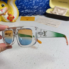 CLASH PILOT SUNGLASSES 567477 IN CLEAR MIX MULTICOLOR ACTETE SILVER METAL