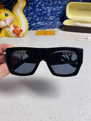 LINK SQUARE SUNGLASSES 570276 IN BLACK ACETATE GOLD LOGO