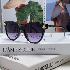 BEE EMBELLISHED BUTTERFLY FRAME SUNGLASSES 570242 IN ACETATE