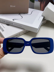 MONTAIGNE SUNGLASS 571595 IN BLUE ACETATE TEXT LOGO
