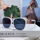TRIOMPHE SUNGLASSES 573250 IN WHITE ACETATE METAL LOGO