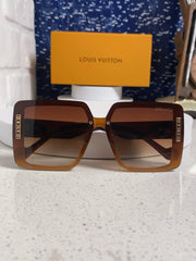 SQUARE SUNGLASSES 571655 IN BROWN CLEAR ACETATE