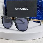 SQUARE SUNGLASSES 632033 IN BLACK ACETATE BLACK LENSES