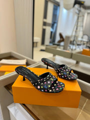 LV X TM 6AM HIGH 4 CM MULE IN BLACK MONOGRAM CALFSKIN