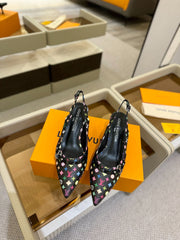 HIGH MULE 4 CM IN BLACK MONOGRAM CALFSKIN