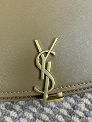 VOLTAIRE HALF-MOON SHOULDER BAG 24 IN CEDAR BROWN CALFSKIN GOLD METALLIC