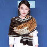 SCARF 200 CM IN BROWN CASHMERE 400031