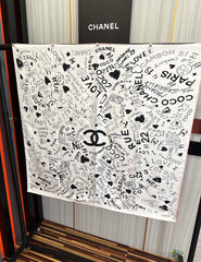 CHANEL 25S SCARF 90 IN SILK 738421