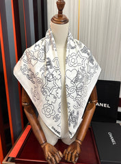 CHANEL 25S SCARF 90 IN SILK 738437